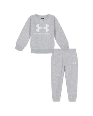 Under Armour Set med tröja och joggingbyxor med stort logo för pojkar (Grå/vit)