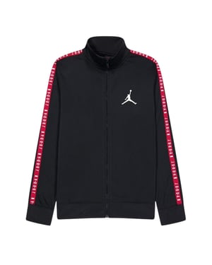 Nike Air Jordan Tape-träningsdräkt med långa ärmar för barn/ungdomar (Svart/röd)