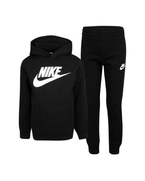 Nike Träningsset i fleece med långa ärmar och logotyp för pojkar (Svart)