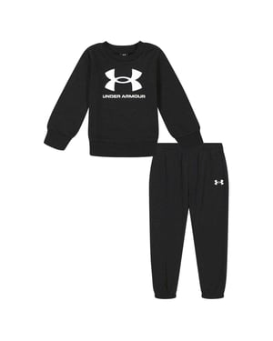 Under Armour Set med tröja och joggingbyxor med stort logo för pojkar (Svart/vit)