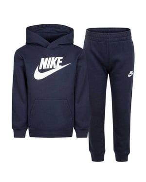 Nike Träningsset i fleece med långa ärmar och logotyp för pojkar (Marinblått)