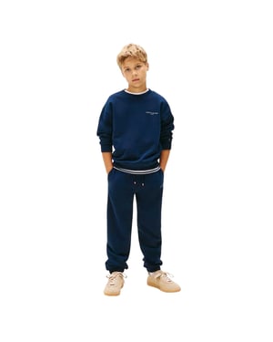 Tommy Hilfiger Långärmad matchande set med rund hals för barn (Marinblått)