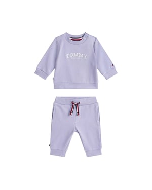 Tommy Hilfiger Set med bokstavstryckt tröja och joggingbyxor för barn (Skymning)