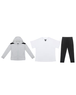 Firetrap Set met hoodie en legging met logo voor meisjes (set van 3) (Grijs/Zwart)