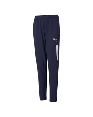 Puma TeamLIGA Pro avsmalnande träningbyxor för barn/ungdomar (Peacoat/vit)