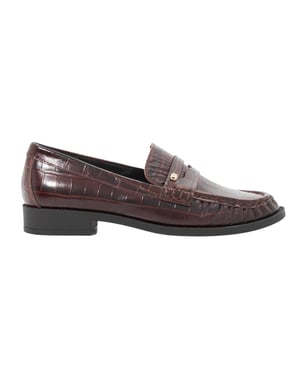 Dune London Galex-pennyloafers i läder för kvinnor/damer (Brun)