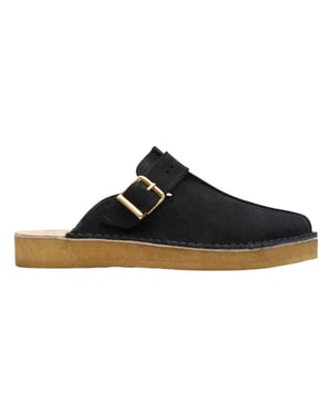 Clarks Originals Heren Trek suède muiltjes met open achterkant (Zwart)