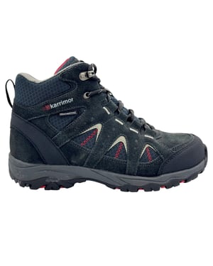 Karrimor Leren wandelschoenen voor kinderen met veters (Zwart, Rood)