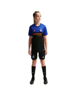Nike Voetbalshort voor kinderen Inter Milan FC 2025/2026 (Zwart/Oranje)