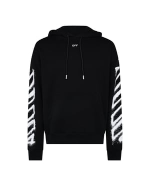 Men's Off White Off Spray Arrow Hoody in Black