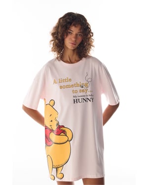 Kort nachthemd met korte mouwen en Winnie The Pooh-berenprint