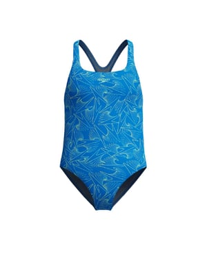Speedo Meisjes Hyperboom Medalist All-Over Print Eendelig Zwempak (Lagune Blauw)