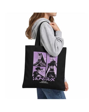 K-Pop Demon Hunters Huntrix Band Grid herbruikbare draagtas (Zwart)