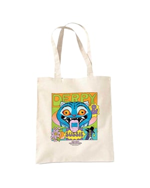 K-Pop Demon Hunters Summer Festival Poster Derpy & Sussie Reusable Tote Bag (Natural)