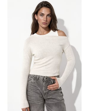 Textured Layered Blouse with Asymmetric Neckline