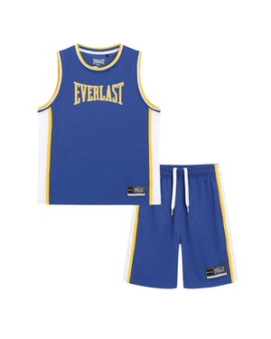 Everlast Set van een polyester boven- en onderkledingstuk voor kinderen (Blauw/Geel)