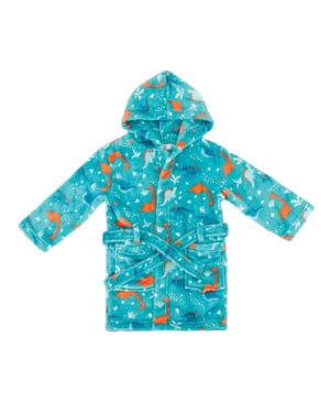 Star Fleece-badjas met capuchon voor jongetjes met dinosaurusmotief (Groen)