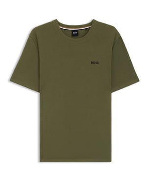 Boss Strukturerad pyjamasöverdel i våffelstickat för män (Khaki Brown)