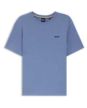 Boss Gestructureerd pyjamashirt voor heren van wafelbreisel (Pastelblauw)