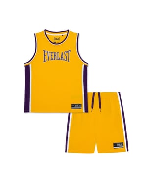 Everlast Set van een polyester boven- en onderkledingstuk voor kinderen (Geel/paars)