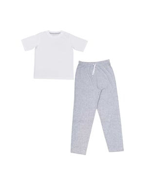 Linea Lange pyjamaset met ronde hals voor kinderen (Grijs)