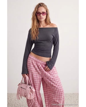 TRENDYOLMİLLA Dames Grijs Effen Lang Getailleerd Blouses
