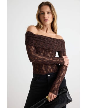 TRENDYOLMİLLA Dames Bruin Effen Lang Getailleerd Blouses