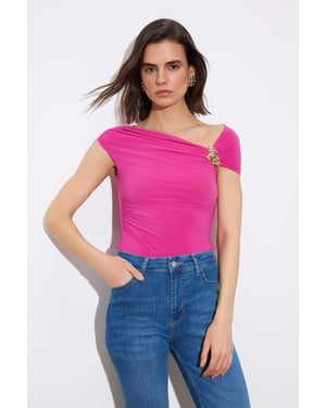 TRENDYOLMİLLA Dames Roze Effen Mouwloos Getailleerd Blouses