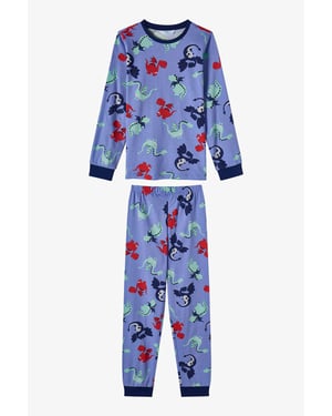 Boys' Dragon Repeat Cotton Long Sleeve Pajama Set