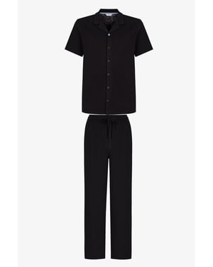 Men's City Short Sleeve Shirt Pants Pajama Set