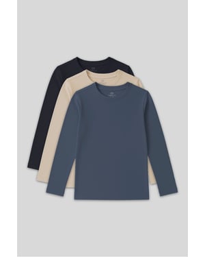 T-shirt voor kinderen met lange mouwen en ronde hals