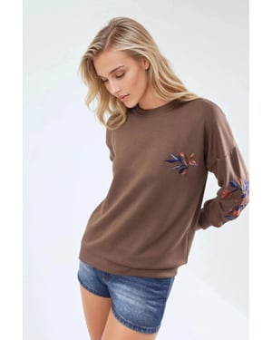 Dames-sweatshirt met ronde hals