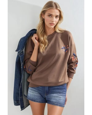 Dames sweater met ronde hals
