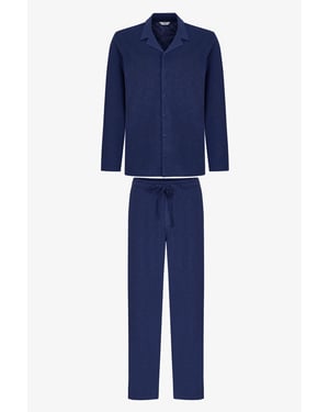 Men's Season Long Sleeve Shirt Trousers Pajama Set