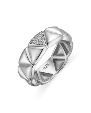 Luxenter Ring in 925 sterling zilver en briljant zirkonia met rhodiumafwerking - Imwa