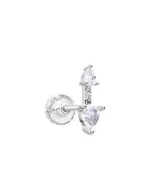 Luxenter Piercing i 925 Sterling Silver agus Brilliant Zirconia críochnaithe i Róidiam - Egdos