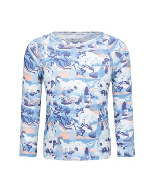 'Talus' Printed Kids Top & Pant Quick Wicking Warm Base Layer Set Multicolour