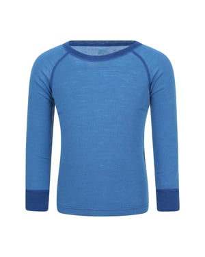 'Merino II' Kids Thermal Base Layer Top Long Sleeve Quick Wicking Blue/Navy