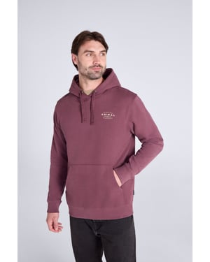 'River' Men's Hoodie Drawcord Adjustable Hood Cosy Pullover Berry