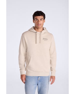 'River' Men's Hoodie Drawcord Adjustable Hood Cosy Pullover Cream