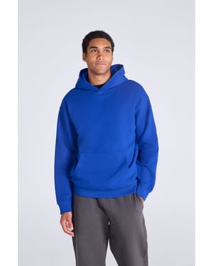 'Icon' Men's Logo Drop Shoulder Hoodie with Kangaroo Pocket Warm Sweatshirt Blue/Navy