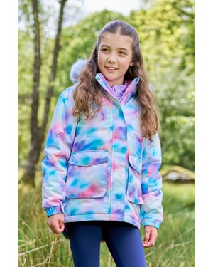 'Ranger' Printed Kids Parka Jacket Water Resistant Warm Cosy Coat Dusty Pink
