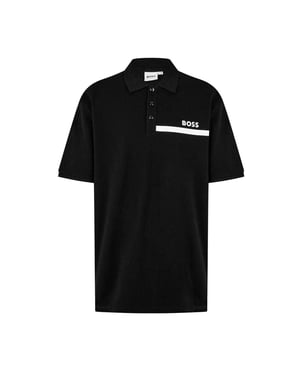 Boss Kinder/Kids Regular Poloshirt met Korte Mouwen (Zwart)