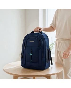 17" laptoprugzak op wieltjes blauw, 1680D + PU, 2 wielen, trolleyrugzak
