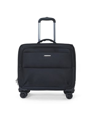 18" laptopportfölj på hjul, svart, 1680D polyester, 4 hjul, affärsväska