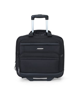 17" Black Wheeled Laptop Briefcase 1680D Polyester 4 Wheel Business Bag