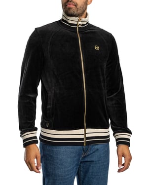 Sergio Tacchini Lazzari Velours Trainingsjack, Zwart