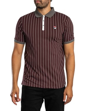 Fila Klassiek Vintage Gestreept Poloshirt, Purper