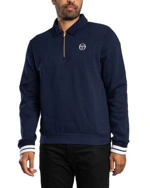 Sergio Tacchini Court Polo Sweatshirt Met 1/4 Rits, Blauw