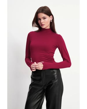 Women's Slim Fit Half Turtleneck Bodysuit